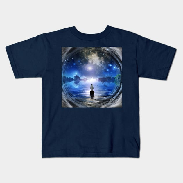 Figure in white robe Kids T-Shirt by rolffimages